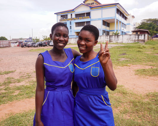 Helena and Jennifer at Accra Wesley Girls' High School