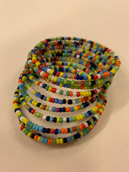 Tanzanian Joy: Vibrant Stretch Bracelet