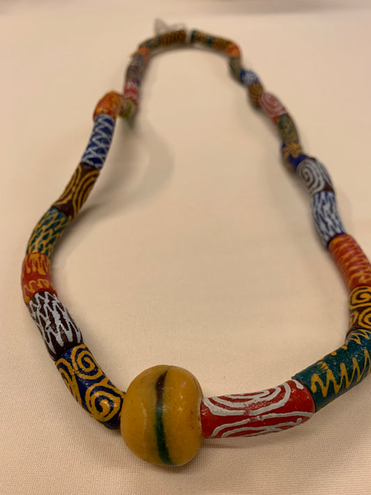 Vibrant Harmony: Tanzanian Cylinder Necklace